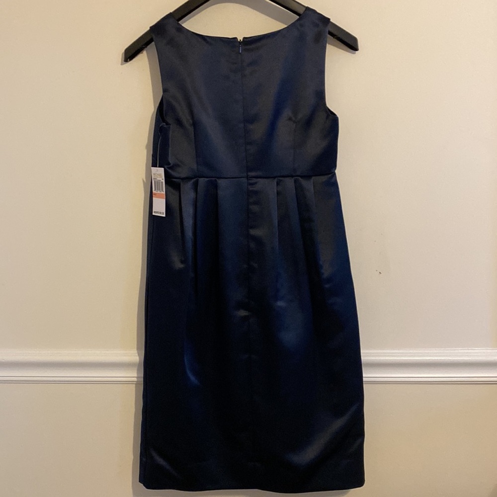 NWT Michael Kors Sz 2 Satin Navy Blue (Black?) Dress Party Prom Wedding Party MK - Picture 3 of 16